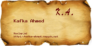 Kafka Ahmed névjegykártya